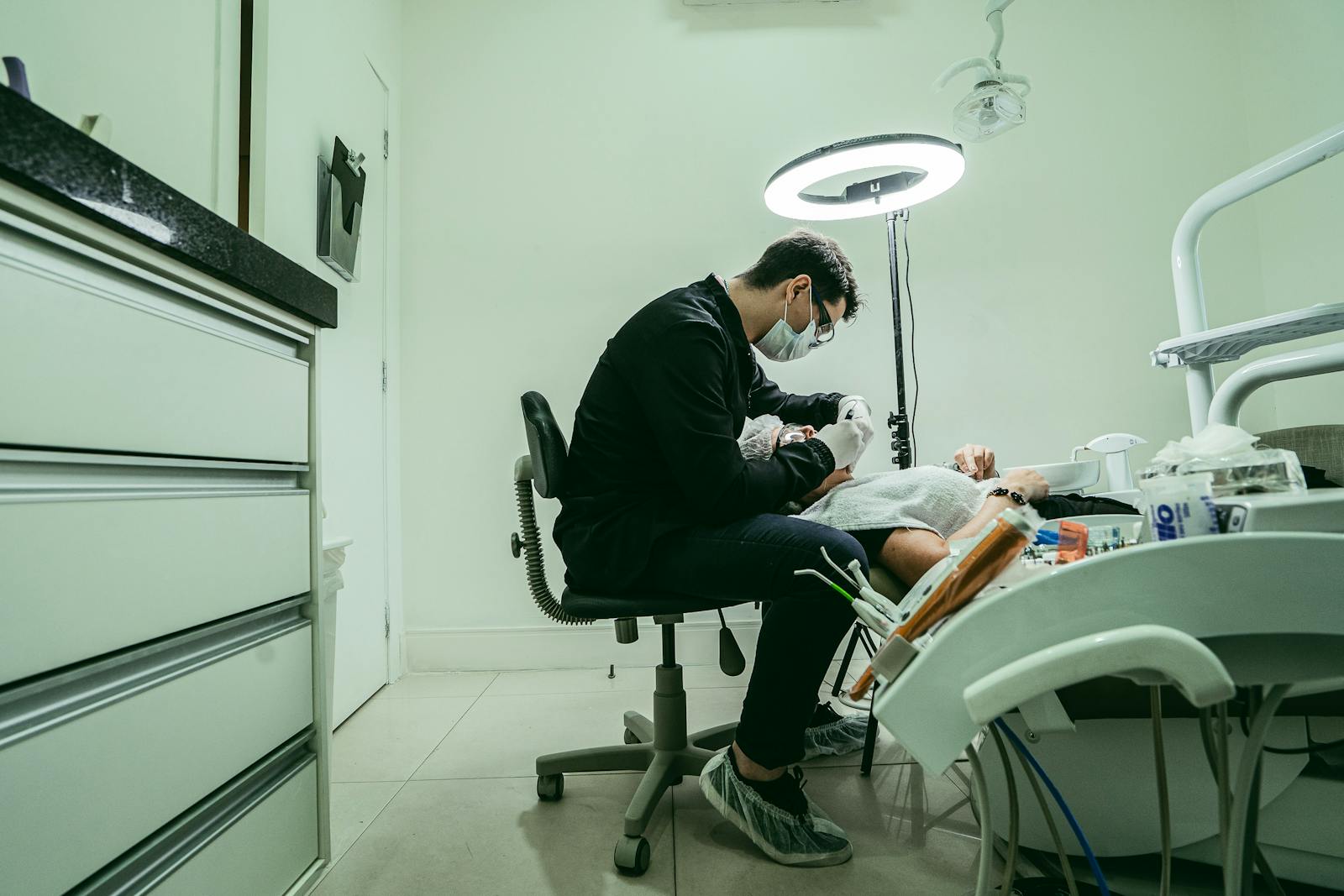 A Man Having Dental Treatment